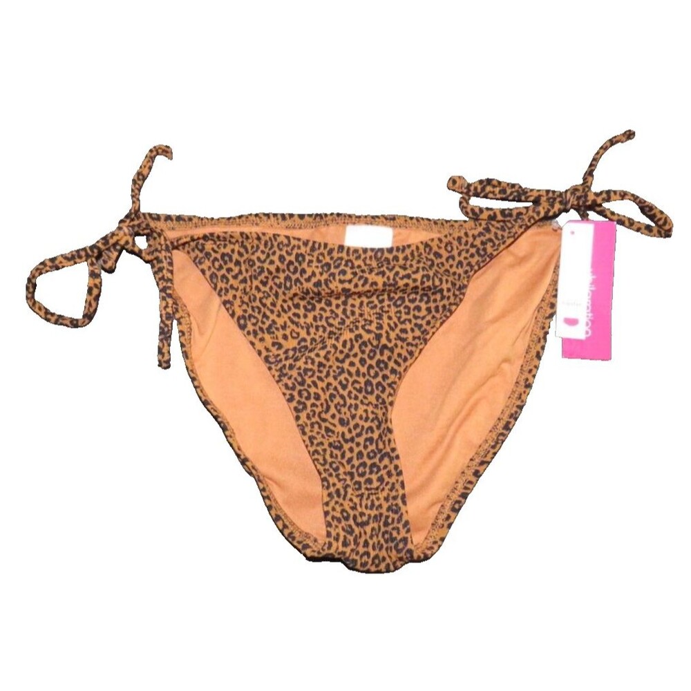 Xhilaration Size Medium Leopard Print Side Tie Hipster Bikini Swim Bottom